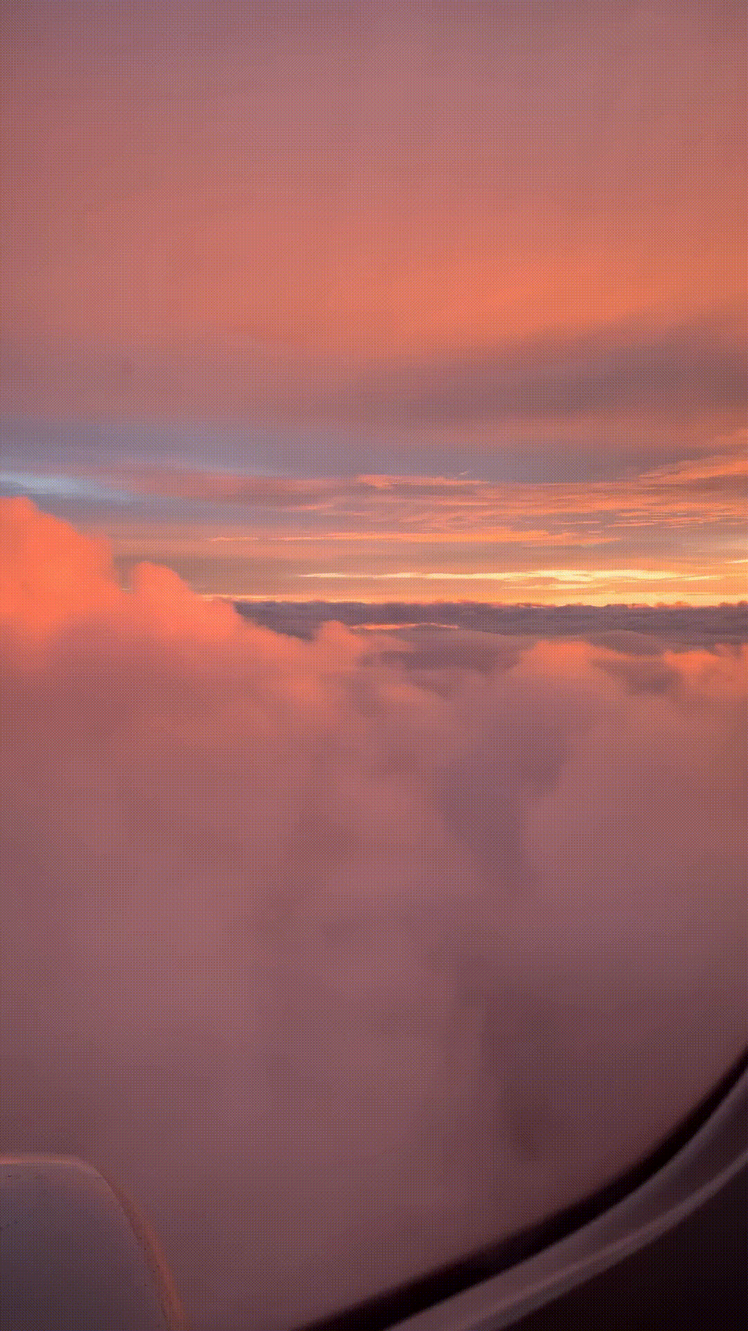 A flight over the clouds.