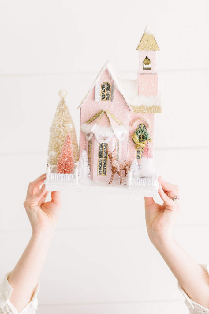 Pink Doll House at Christmas