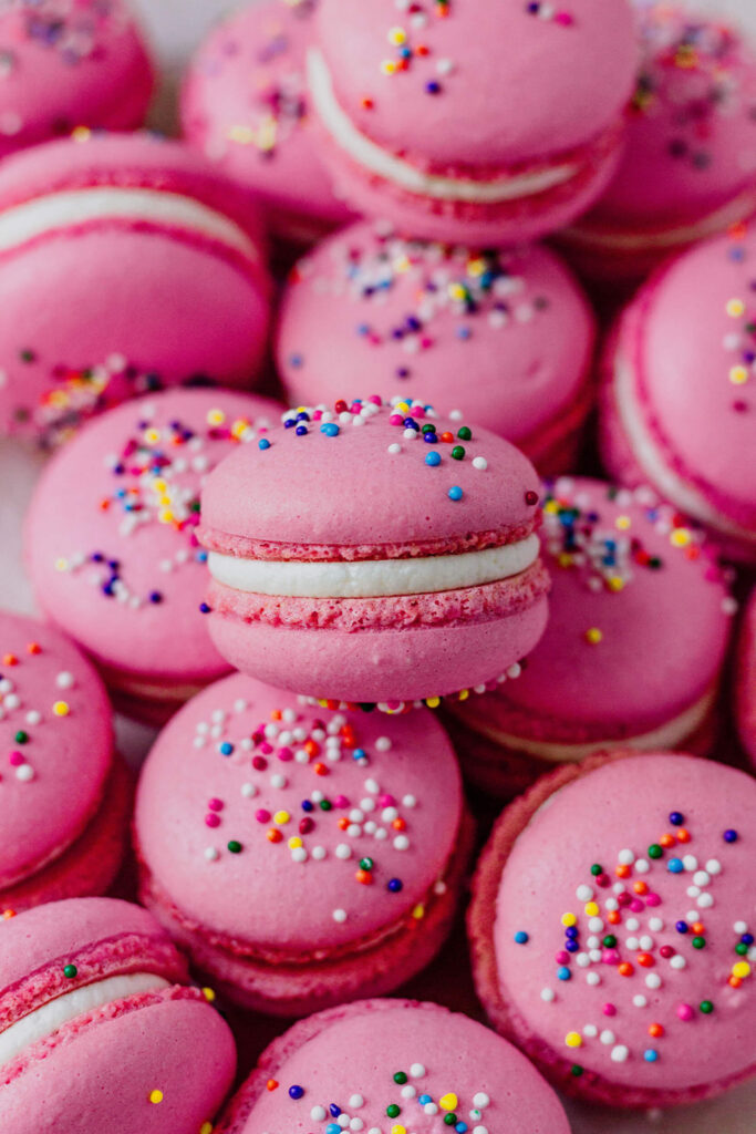 pink macaroons