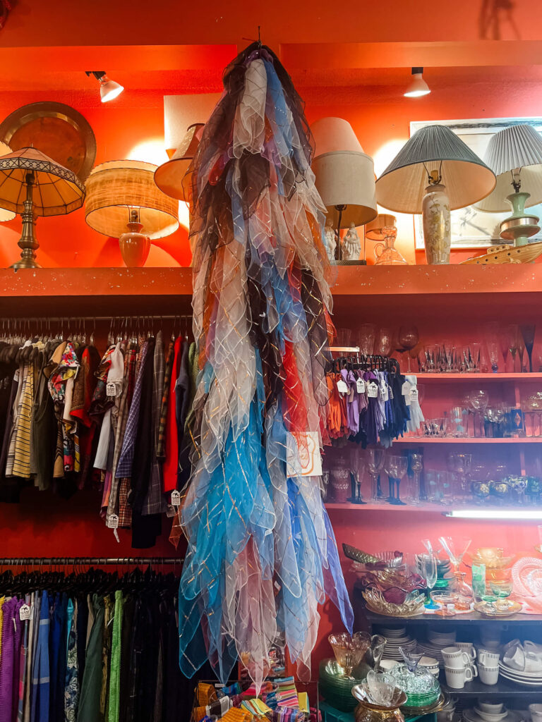 Display inside thrift store courage my love