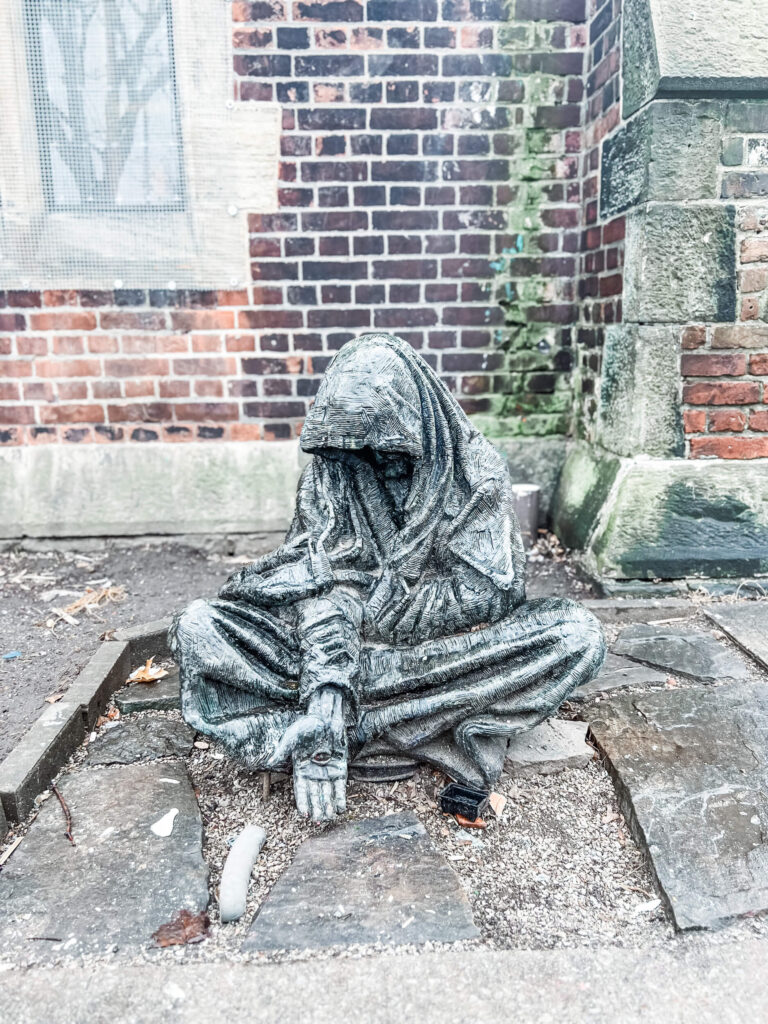 a statue on college near Augusta