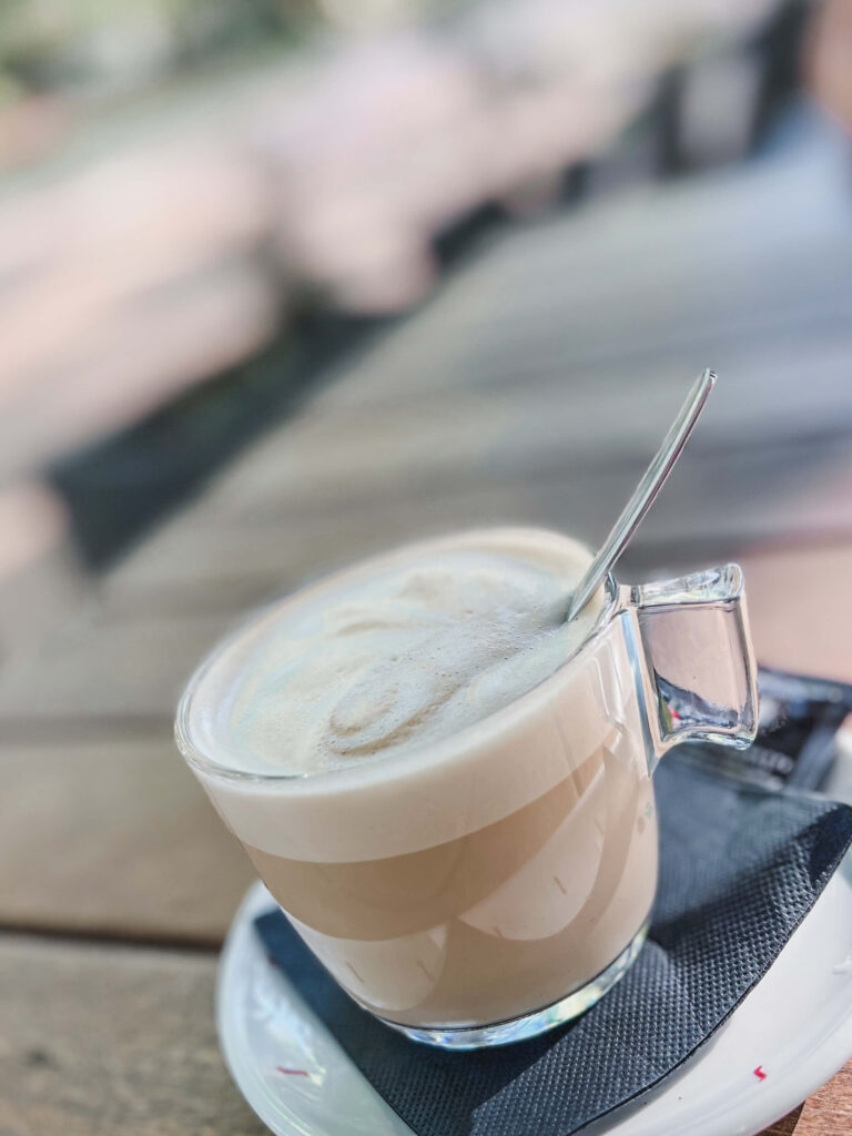 An oat milk cappucchino in Lisbon