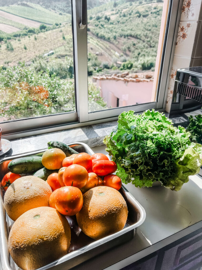 Neighbours drop off fresh veggies