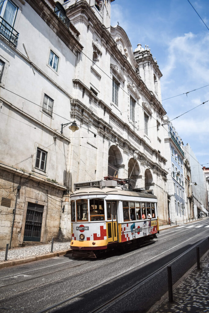 tram 28 in chiado lisbon