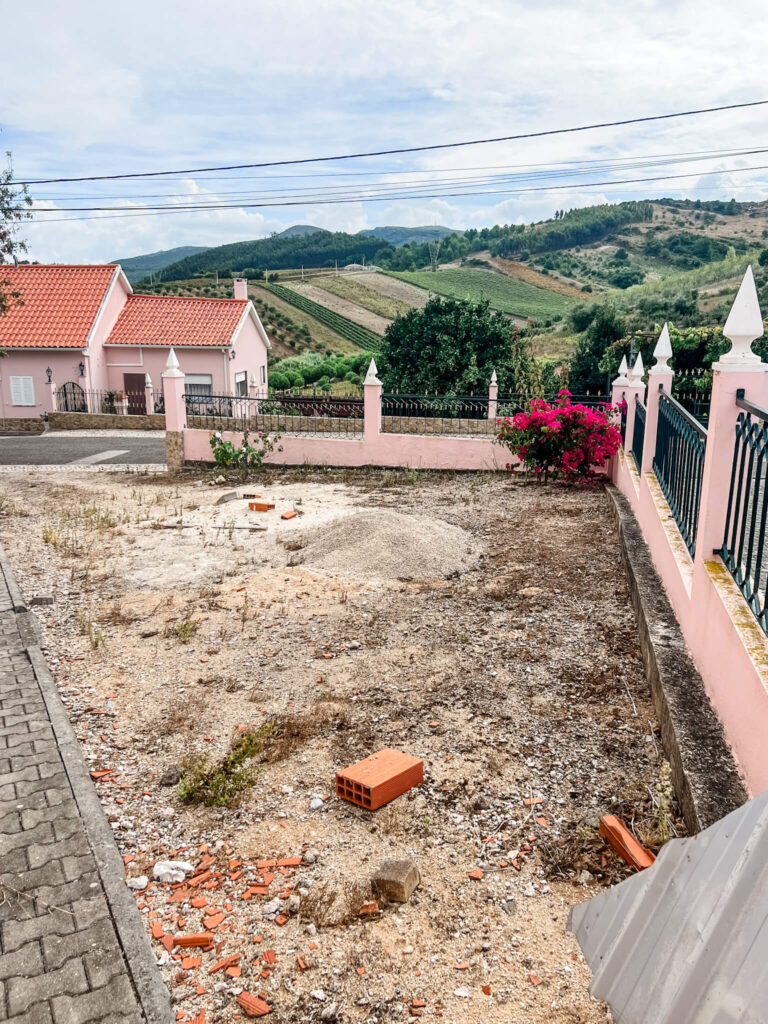 Outside renovations in the Portuguese countryside
