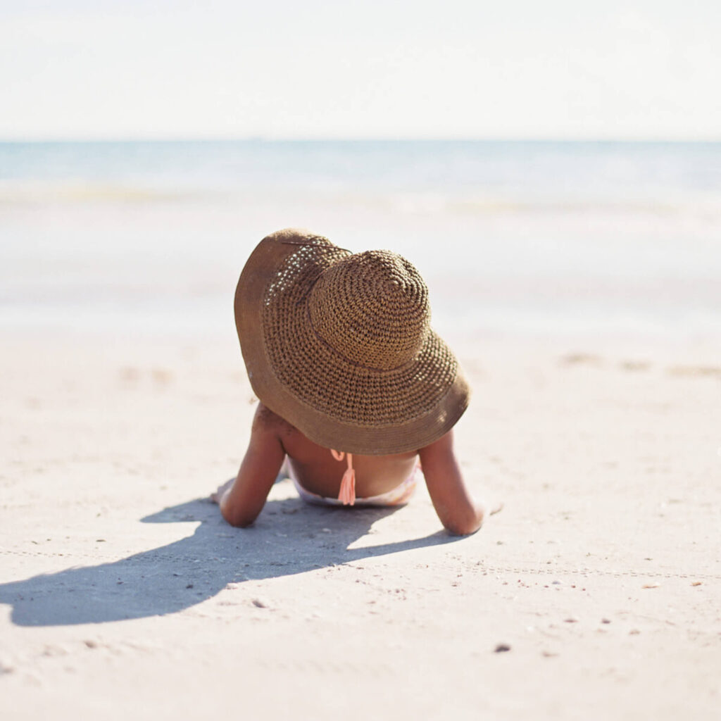 woman on a beach alone