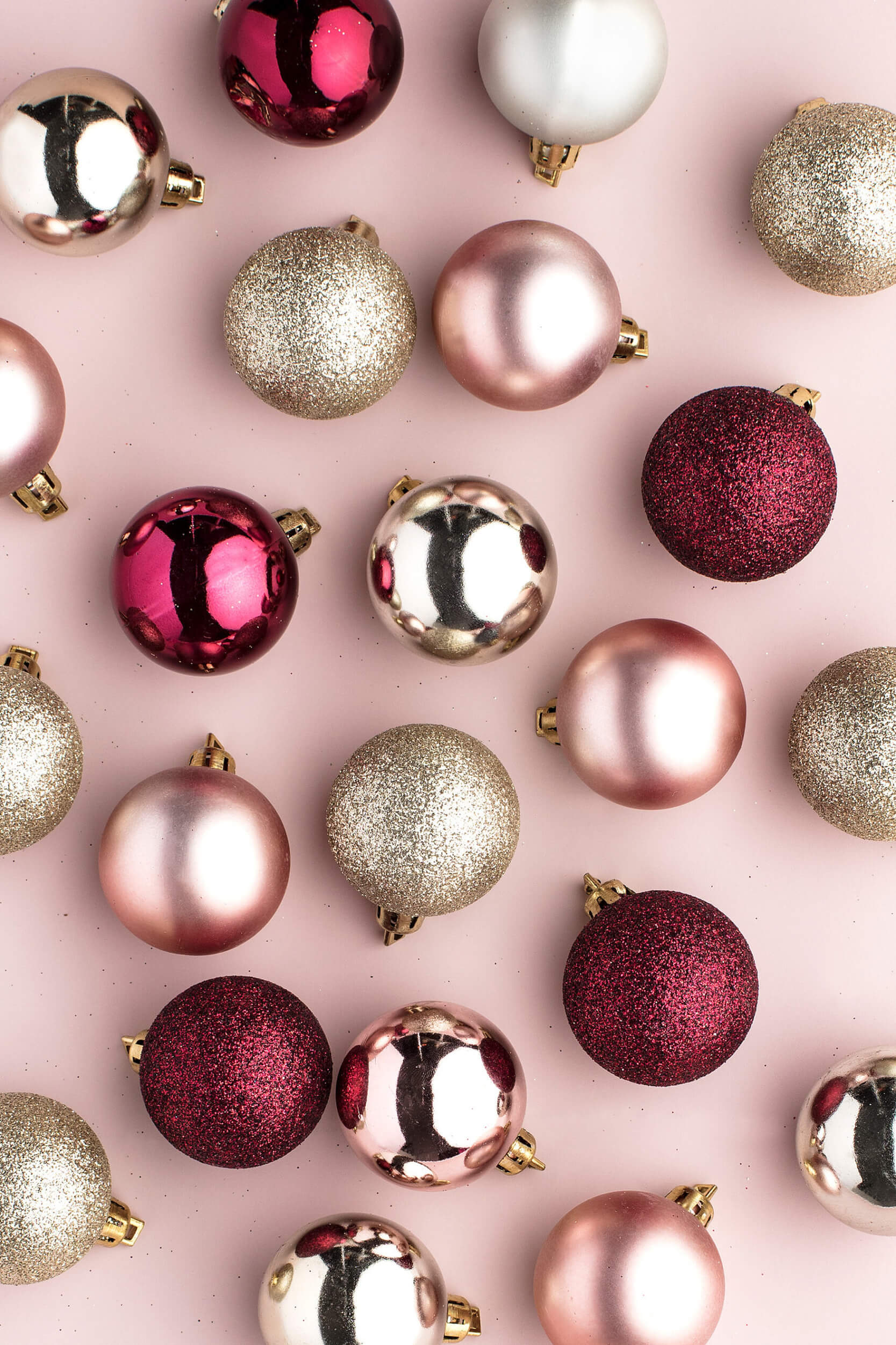 Red, Pink, and Gold Christmas Decorations