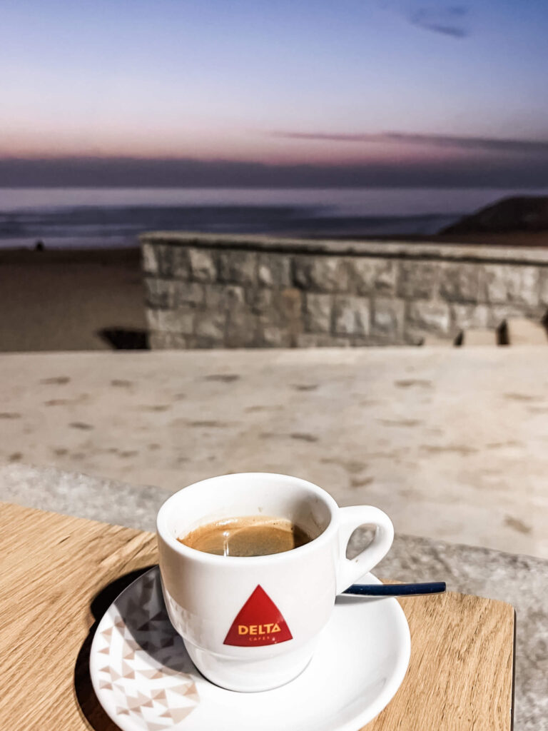 a nighttime coffee in areia branca beach