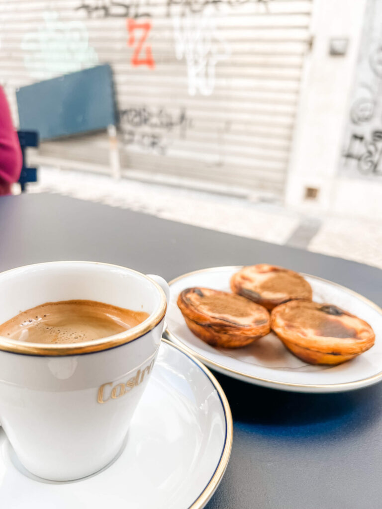 coffee and a pastel de nata
