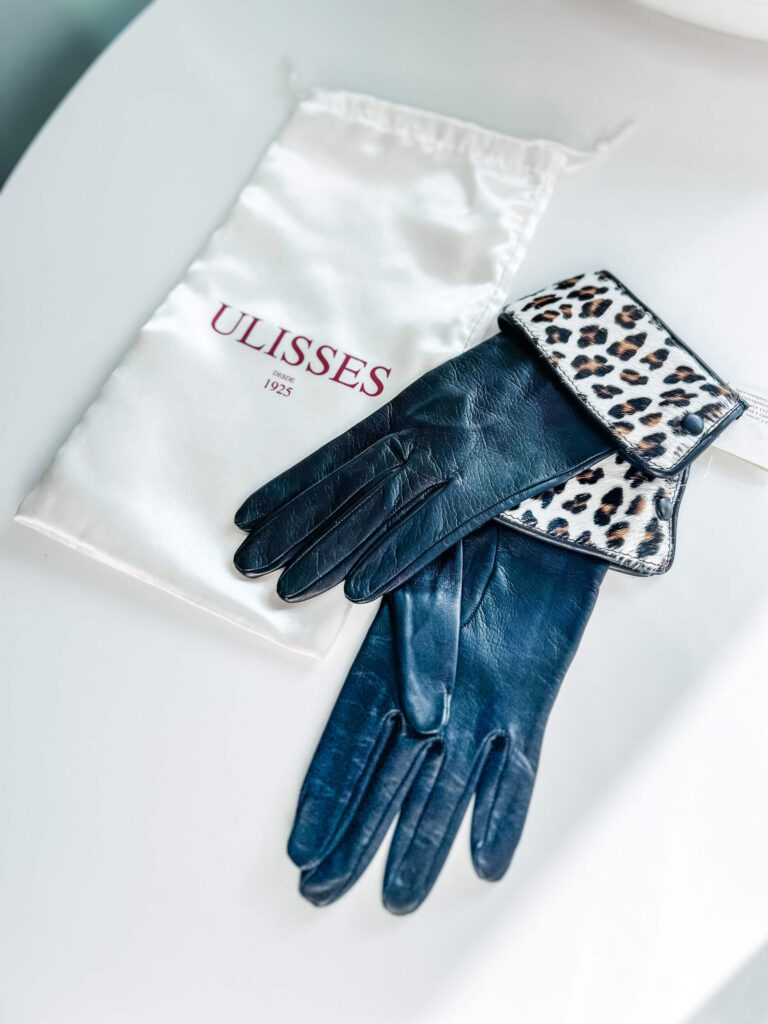 leopard print leather gloves from ulisses from lisbon