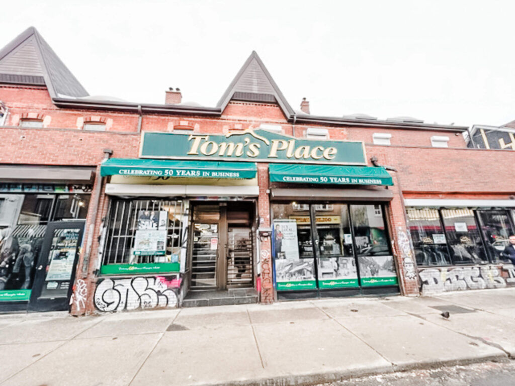 Exterior of Tom's Place in Kensington Market