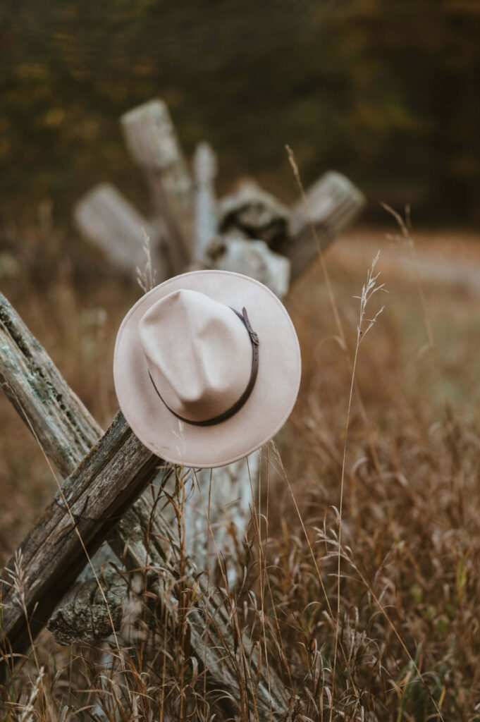 hat in a field
