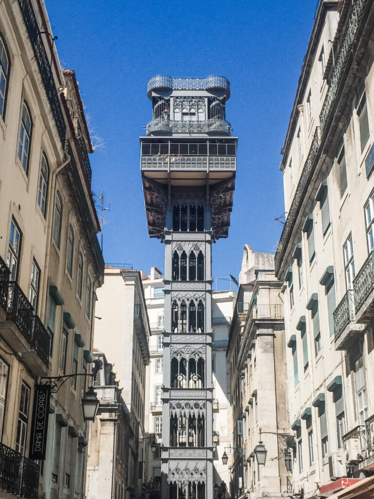 elevator santa justa in lisbon during the day
